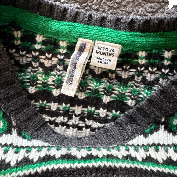 Janie And Jack Fair Isle Bear Winter Sweater Baby/ Toddler Boy Sz 12-18 Months - Picture 4 of 5